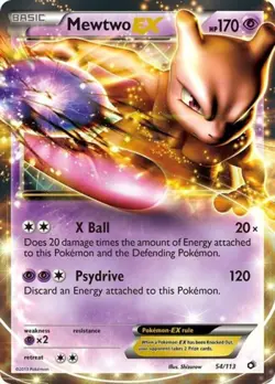 Pokemon Mewtwo EX LP 1st Edition Normal Legendary Treasures - Image 1