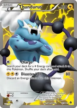 Pokemon Thundurus (97 Full Art) NM 1st Edition Normal Emerging Powers - Image 1