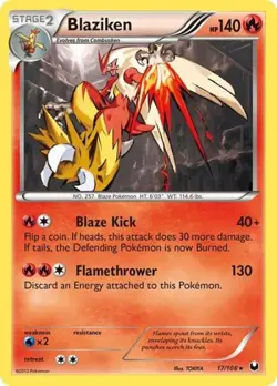 Pokemon Blaziken LP 1st Edition Normal Dark Explorers - Image 1