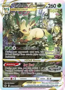 Pokemon Leafeon VSTAR MP 1st Edition Normal Crown Zenith: Galarian Gallery - Image 1