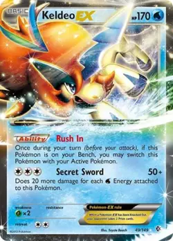 Pokemon Keldeo EX NM 1st Edition Normal Boundaries Crossed - Image 1