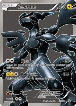 Pokemon Zekrom (114 Full Art) LP 1st Edition Normal Black and White - Image 1
