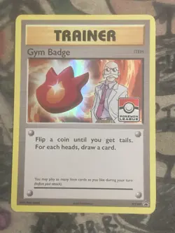 Pokemon TCG 2017 XY Promo Gym Badge Blaine XY209 Stamped Pokemon League - Image 1