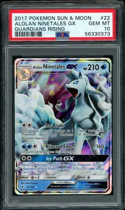 2017 Pokemon Guardians Rising Alolan Ninetales GX #22 PSA 10 GEM MINT - Image 1