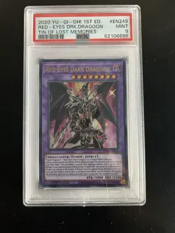 2020 Yugioh Tin of Lost Memories Red Eyes Dark Dragoon 1st Ed PSA 9 MP20-EN249 - Image 1