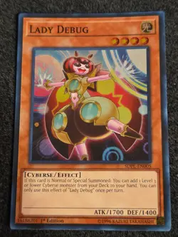 Lady Debug SDPL-EN005 Super Rare 1st Ed Powercode Link Yugioh TCG LP - Image 1
