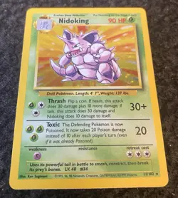 MINT English Nidoking Base Set Unlimited Holo Pokemon Card 11/102 ( Stage 2 ) - Image 1