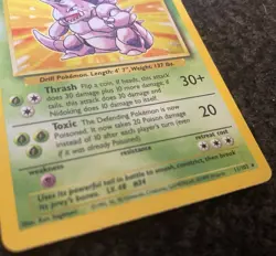 MINT English Nidoking Base Set Unlimited Holo Pokemon Card 11/102 ( Stage 2 ) - Image 3