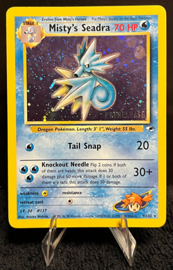 Misty's Seadra (Prerelease) 009/132 Wotc Promo Holo - Pokemon Card LP/MP - Image 1