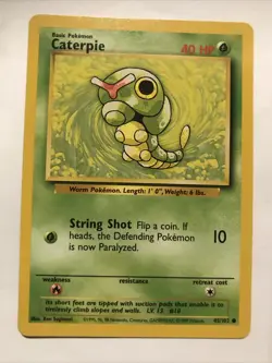 Pokemon TCG - Caterpie - Base Set Unlimited - 45/102 Common Card - Image 1