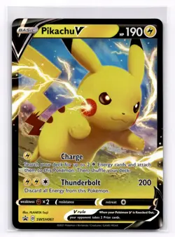 Pikachu V SWSH: Sword & Shield Promo Cards - Pokemon NM SWSH061 - Image 1