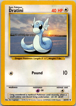 Pokemon TCG - Dratini - 26/102 - Unlimited Base Set - MP Uncommon (1999) - Image 1