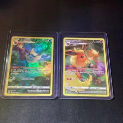 2022 Pokemon SWSH Brilliant Stars Vaporeon Trainer Gallery Holo AND Flareon TG01 - Image 1