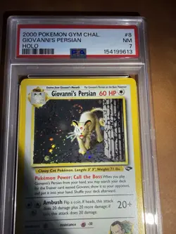 Pokemon TCG Giovanni's Persian 8/132 Gym Challenge Holo Rare Unlimited PSA 7 - Image 2