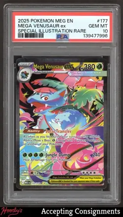 2025 Pokemon TCG Mega Evolution #177 Mega Venusaur ex SIR PSA 10 GEM - Image 1