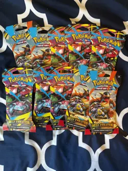 Pokemon TCG Mega Evolution Sleeved Booster Pack Lot of 10 - Image 1