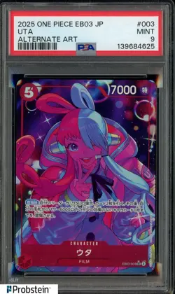 2025 One Piece EB03 JPN #003 Uta Alternate Art PSA 9 MINT - Image 1
