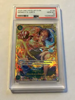 2025 One Piece OP13 #118 Monkey D. Luffy PSA 10 GEM MINT Leader Netflix 🔥🔥🔥 - Image 1