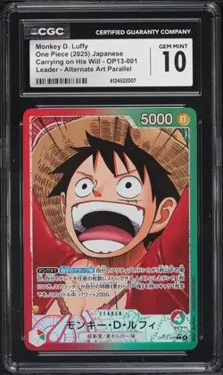 2025 One Piece Japanese Carrying On His Will Luffy Alt Art #OP13-001 CGC 10 - Image 1