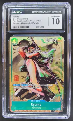 2025 ONE PIECE RYUMA PROMO ALT ART P-072 CGC 10 J PT - Image 1