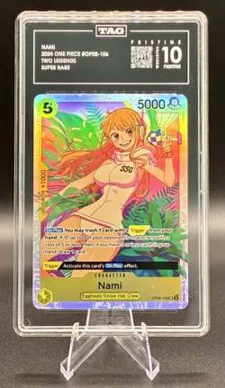 Nami One Piece 2024 OP08-106 Two Legends Super Rare TAG 10 - Image 1