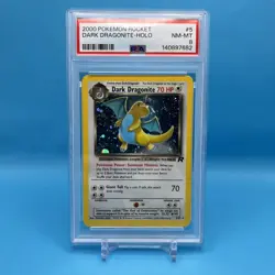 Dark Dragonite PSA 8 Pokemon WOTC 2000 Team Rocket Unlimited Holo Rare 5/82 - Image 1