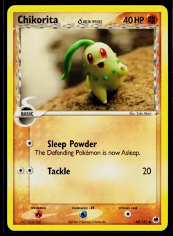 Chikorita 44/101 Common Dragon Frontiers Pokemon Lightly Played - Image 1