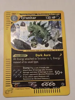 Pokemon TCG Expedition Base Set Tyranitar Holo Rare Card 29/165 - Image 1