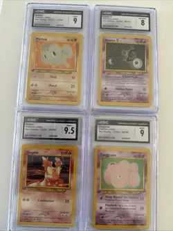 Pokemon Neo Destiny 1st Edition CGC Graded Lot! Machop, Slugma, Unown V, Exegg! - Image 1