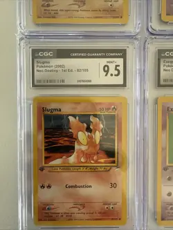 Pokemon Neo Destiny 1st Edition CGC Graded Lot! Machop, Slugma, Unown V, Exegg! - Image 2
