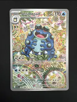 Seismitoad 105 Illustration Rare Pokemon Black Bolt Extremely Centered, Mint - Image 1
