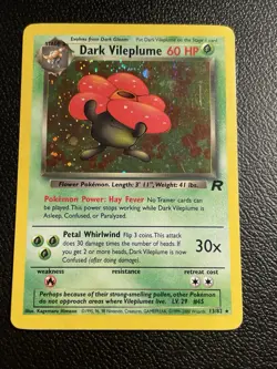 Vintage Dark Vileplume Holo 13/82 Team Rocket Pokemon Card WOTC 2000 LP - Image 1