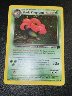 Vintage Dark Vileplume Holo 13/82 Team Rocket Pokemon Card WOTC 2000 LP - Image 2