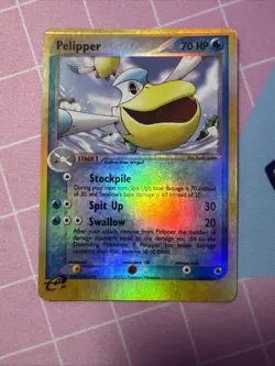 Reverse Holo Pelipper 19/109 Ruby & Sapphire 2003 Rare Pokemon Card MOD PL - Image 1
