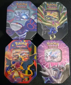 Pokemon TCG EX Tins Mega Charizard, Xerneas, Dialga, Kyogre! Factory Sealed NEW - Image 1