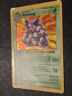 Pokemon Card: Nidoking HOLO 11/102 Shadowless Base Set Vintage Rare! HP/DMG - Image 5