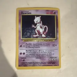 Mewtwo 10/102 Base Set Unlimited Holo Rare 60 HP Pokemon Card English 1999 - Image 1