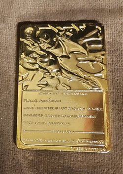 1999 Pokemon Burger King 23K Gold Plated Charizard Card #06 & Poke Ball Vintage - Image 2