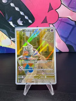 Mimikyu SVP 075 Illustration Rare Pokemon Center Scarlet & Violet Promo Card - Image 1