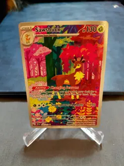 Pokemon TCG Sawsbuck Holo Card 166/162SV05: Temporal Forces Illustration Rare - Image 1