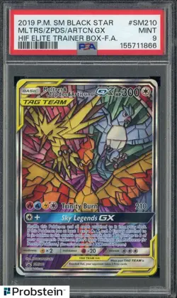 2019 Pokemon SM BSP HIF ETB #SM210 Moltres Zapdos Articuno GX PSA 9 MINT - Image 1