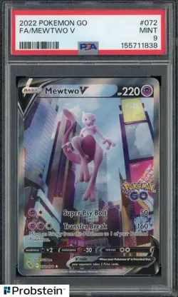 2022 Pokemon Go #072 FA Mewtwo V PSA 9 MINT - Image 1