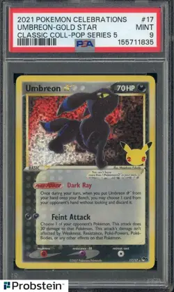 2021 Pokemon Celebrations Classic Pop Series 5 #17 Umbreon Gold Star PSA 9 - Image 1