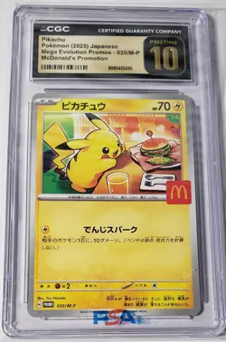 2025 POKEMON JAPANESE #020/M-P PIKACHU CGC 10 PRISTINE (C) - Image 1