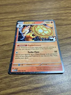 Cinderace 028/132 Cosmos Holo Pokemon Play! Prize Pack Play Stamp Series 8 - Image 2