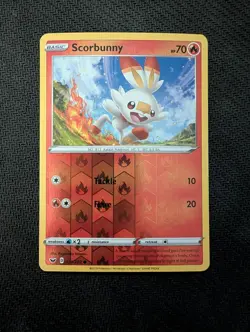 Scorbunny 031/202 Common Sword & Shield Pokemon Reverse Holo Near Mint - Image 1