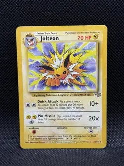 1999 Pokemon TCG Jolteon Jungle 20/64 Rare Vintage Card WOTC Non Holo NM/LP - Image 1