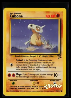Cubone 70/130 Base Set 2 Pokemon NM - Image 1