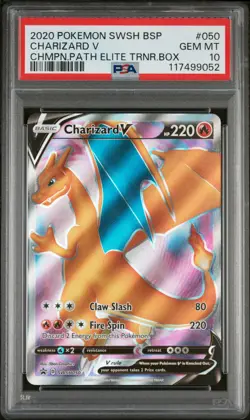 Charizard V 050/073 Champion's Path Elite Trainer Box Pokemon PSA 10 - Image 1