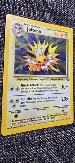 Wizards Pokemon TCG Jolteon Jungle 4/64 Holo Rare Unlimited 70 HP 1999 English - Image 3